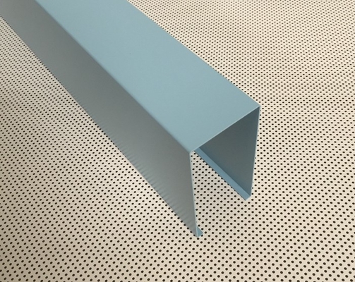 Taille linéaire en U en aluminium enduite 100mm de la largeur 50mm de plafond en métal de poudre bleue