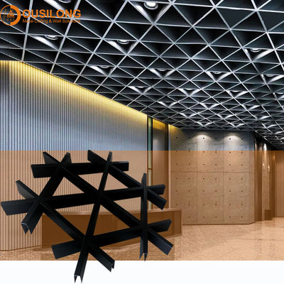 Plafond triangulaire de grille en métal de galerie établissant matériaux en aluminium de plafond de mur/en aluminium décoratifs de profil