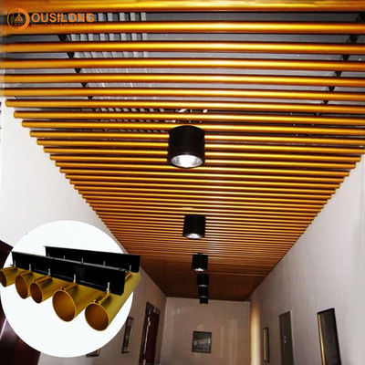Plafond linéaire suspendu décoratif en métal dans le tube rond en aluminium de construction