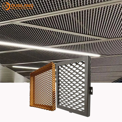 Métal augmenté intérieur de fil de fer galvanisé Mesh Ceiling/panneau en aluminium suspendu argenté