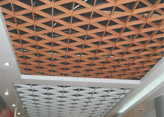 Ivoire en aluminium de système de plafond de grille en métal faux décoratif de triangle avec le type d'A