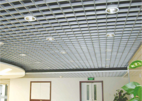 revêtement de film de plafond de grille en métal/plafond carrés d'intérieur gril de métro anti-corrosif