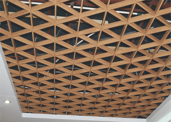 plafond triangulaire de grille en métal de galerie verte durable/matériaux de construction décoratifs en métal