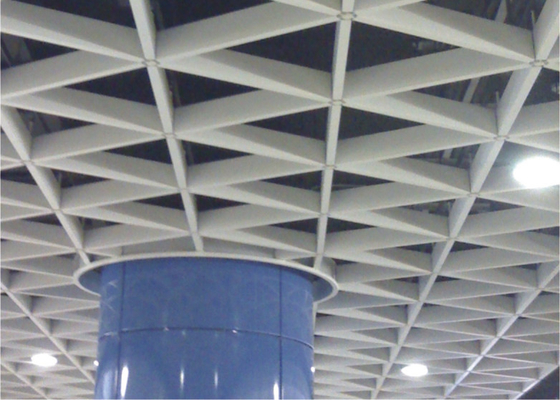plafond triangulaire de grille en métal de galerie verte durable/matériaux de construction décoratifs en métal