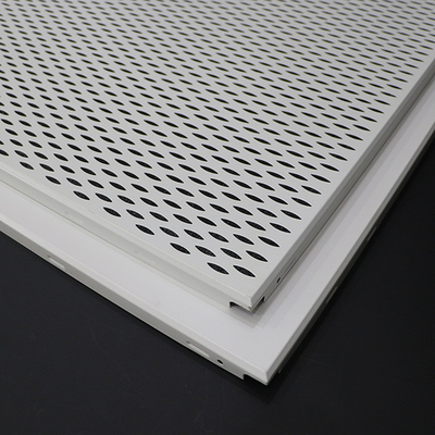 Perforated Aluminum Alloy Clip In Ceiling 600×600mm White Color Suspended Metal Ceiling