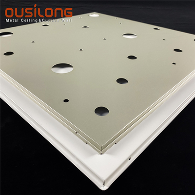 Le métal perforé fait sur commande 600×600 en aluminium a suspendu la configuration dans des tuiles acoustiques de plafond avec la barre de pièce en t