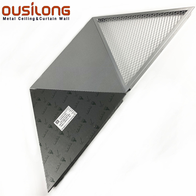 Acoustical Triangle Aluminum / Aluminium Mesh Clip Snap in Ceiling Panel Framed Trianguler Ceiling