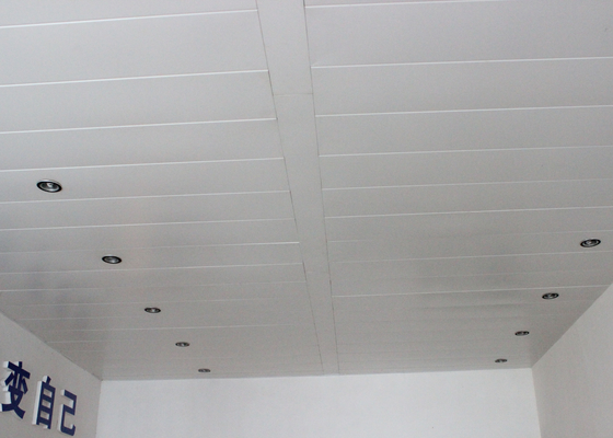 Plafond en aluminium de bande de revêtement de poudre de RAL 9010, tuiles décoratives de plafond d'immeuble de bureaux